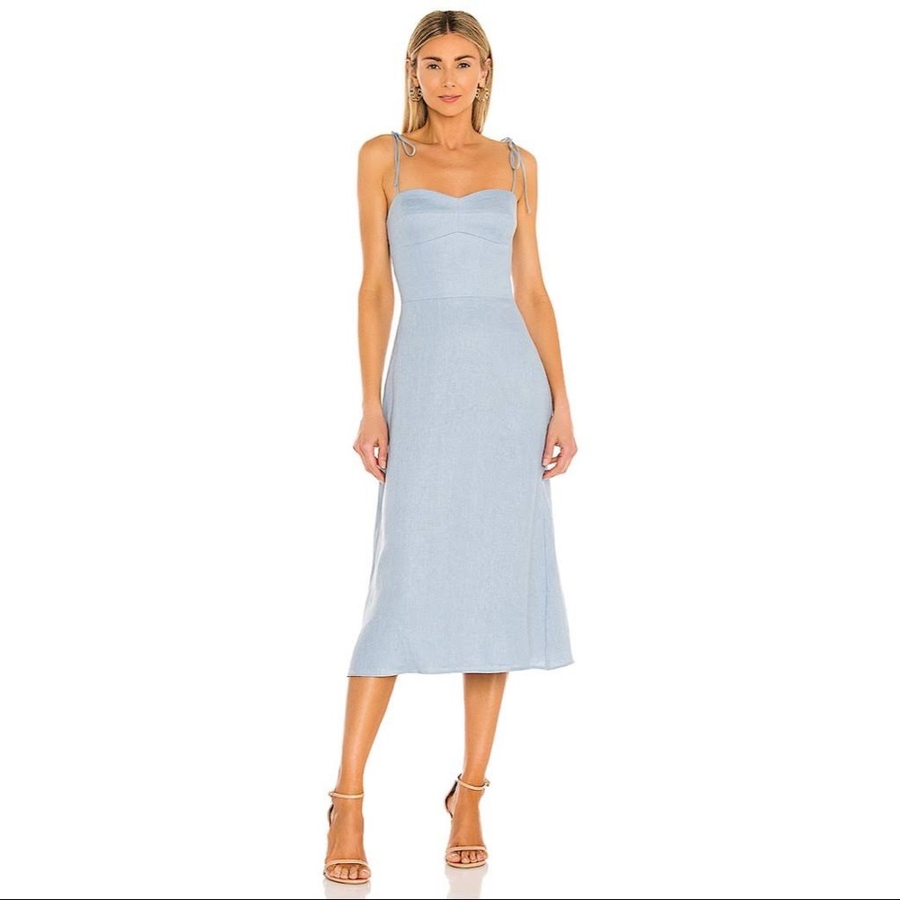 Amanda Uprichard x REVOLVE Cava Midi Dress in Sky Blue Size XS